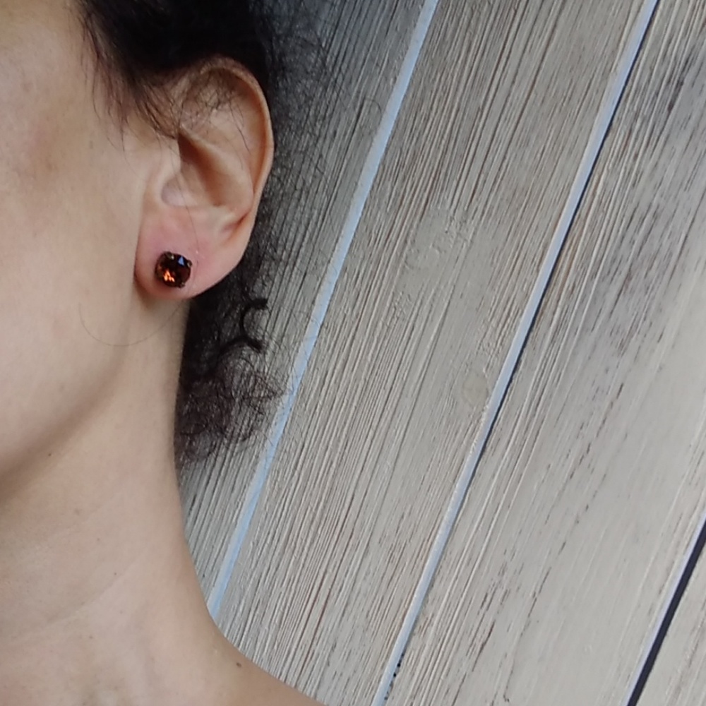 Topaz Swarovski Crystal Stud EARRINGS